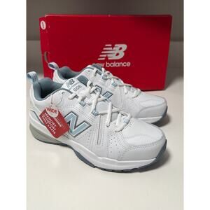 New Balance 608 V5 Women’s 7.5 Wide White Blue Training Sneakers WX608WB5 NWT